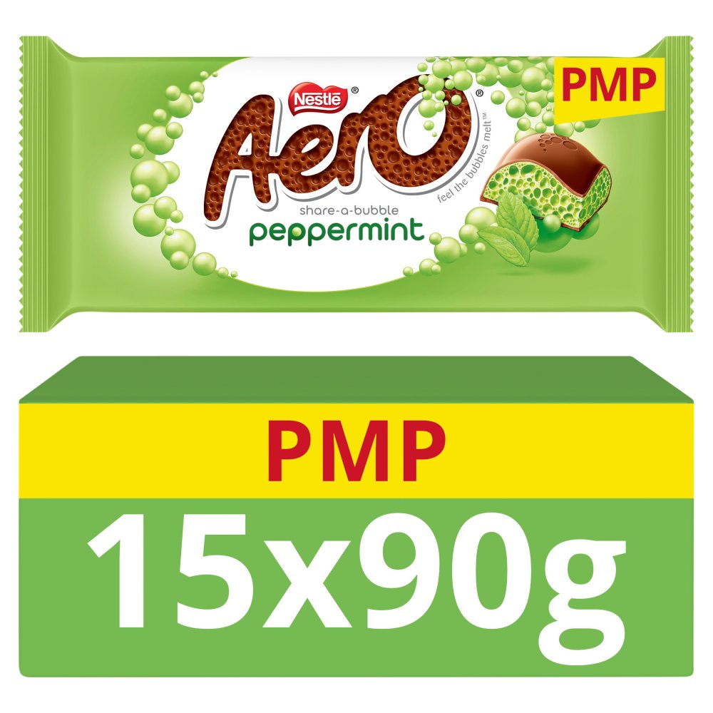 Aero Peppermint Chocolate Sharing Bar 90g   90g × 15 × 1