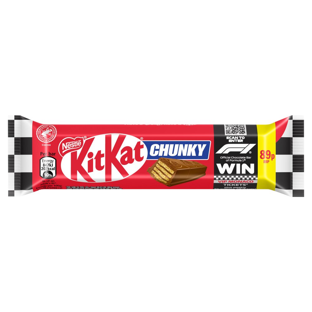 KitKat F1 Chunky Milk Chocolate Bar 40g  89p Std × 24 × 1