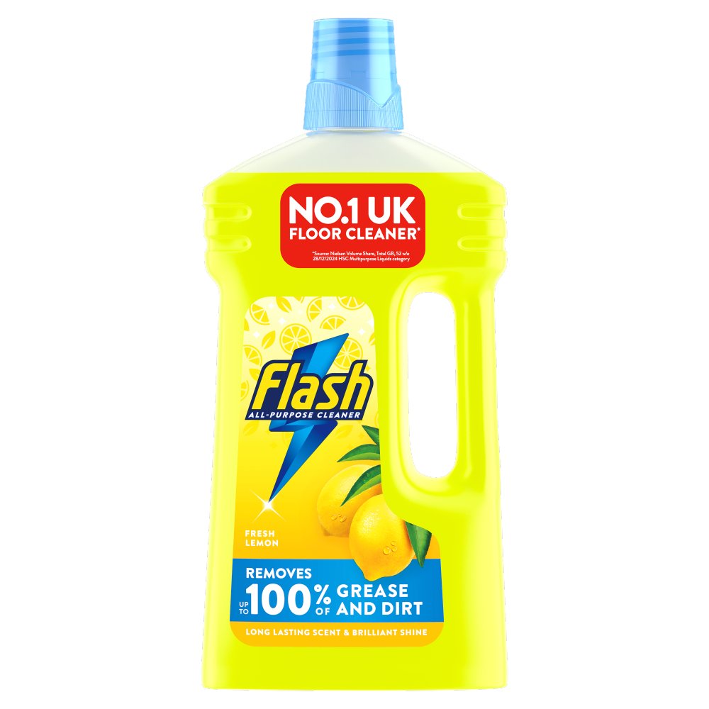 Flash Multipurpose Floor Liquid Cleaner Crisp Lemon 1L 1Ltr × 6 × 1