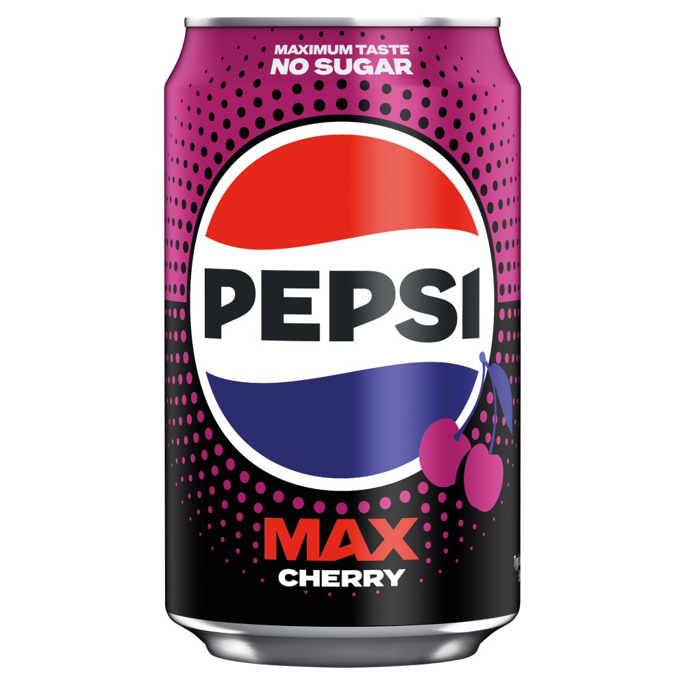 Pepsi Max Cherry No Sugar Cola Can 330ml 330ml × 24 × 1