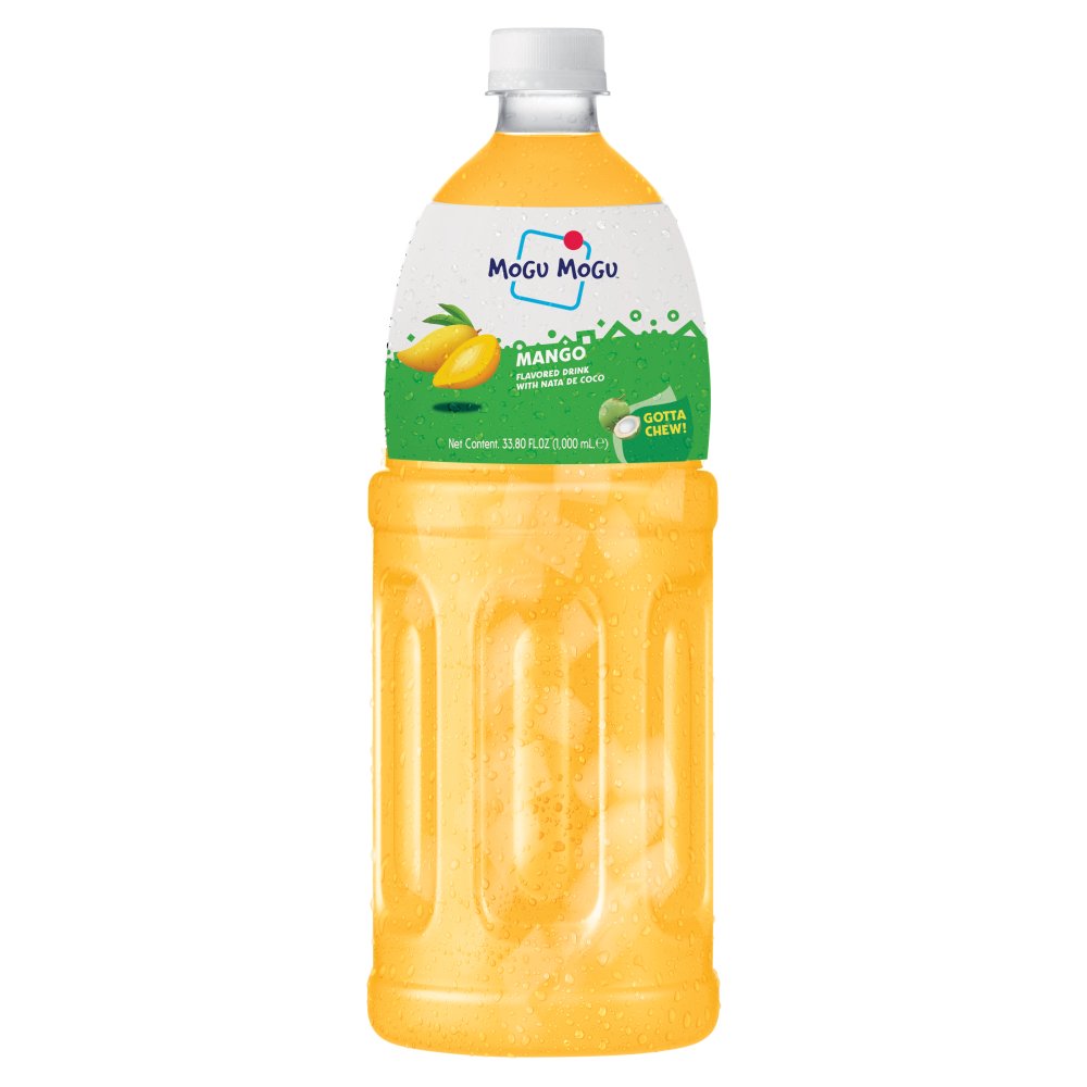 Mogu Mogu Mango Flavoured Drink with Nata De Coco 1,000ml 1Ltr × 6