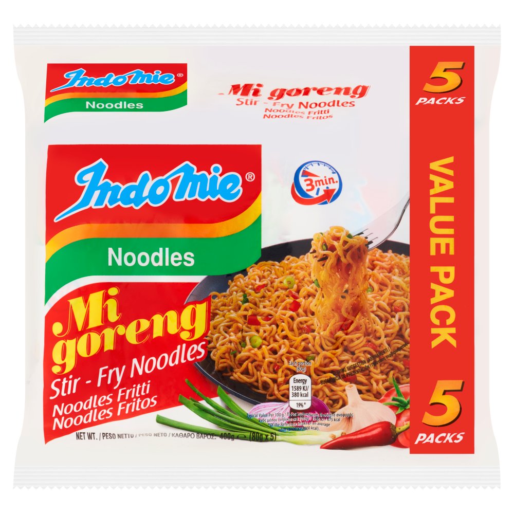 Indomie Mi Goreng Stir-Fry Noodles 5 x 80g (400g) 80g × 4 × 1