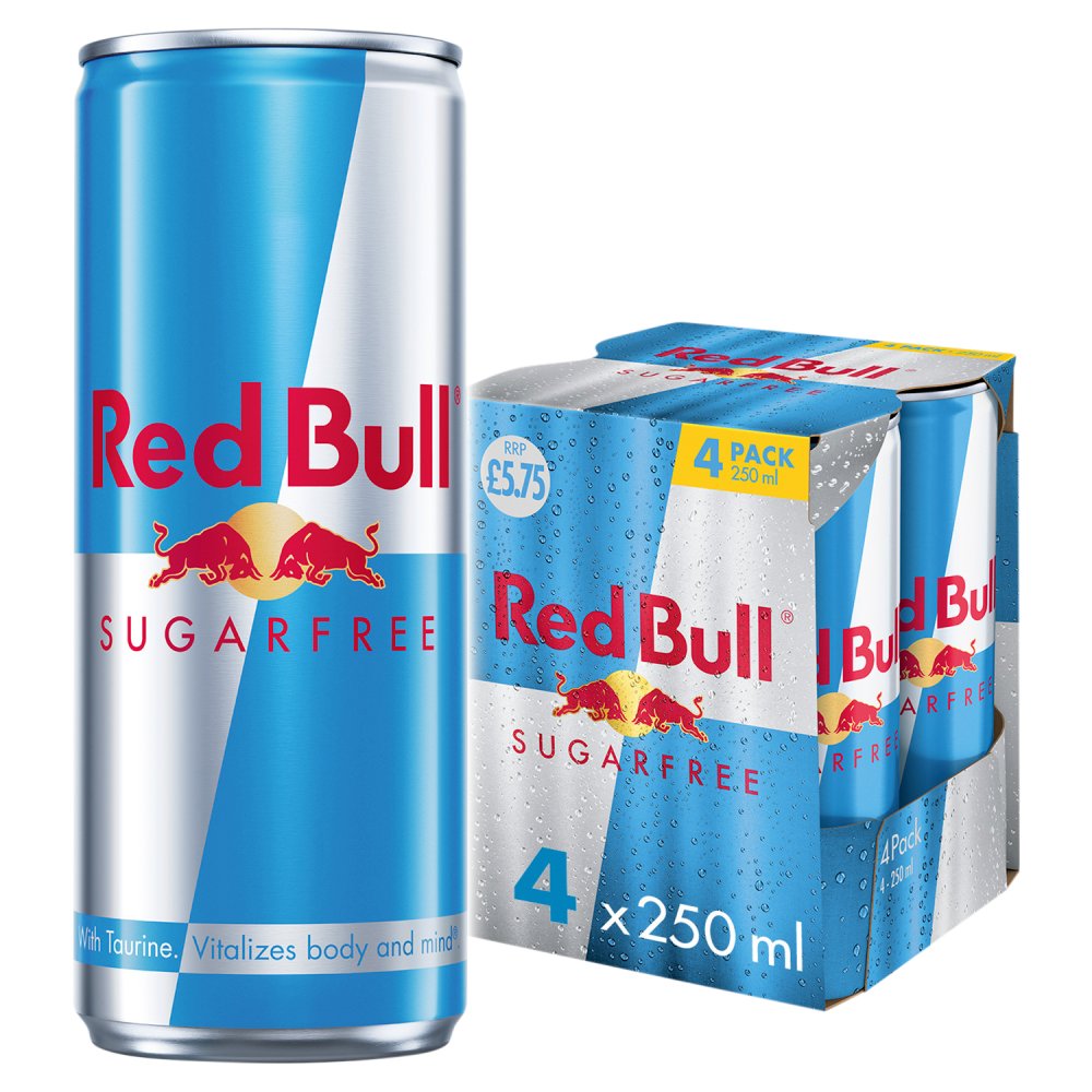 Red Bull Sugarfree Energy Drink 250ml 4 Pack 250ml × 24 × 1
