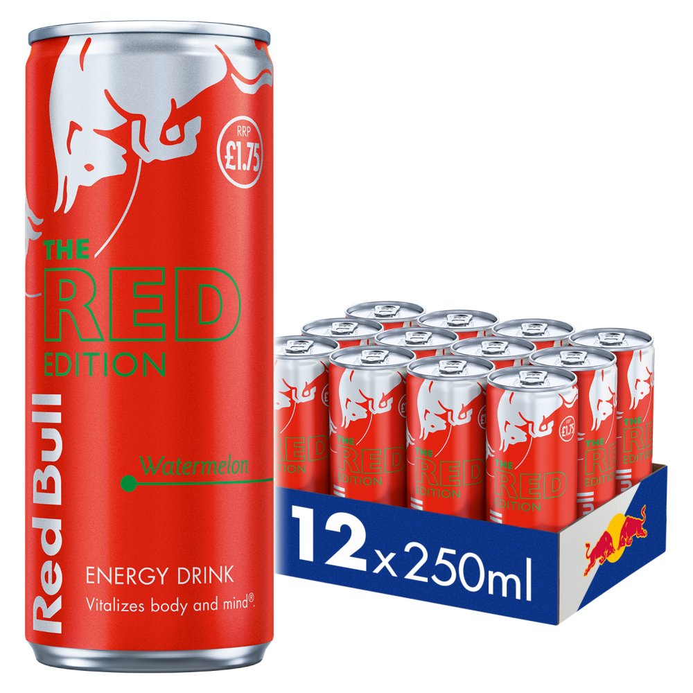 Red Bull Red Edition Watermelon Energy Drink 250ml 12 Pack 250ml × 12 × 1