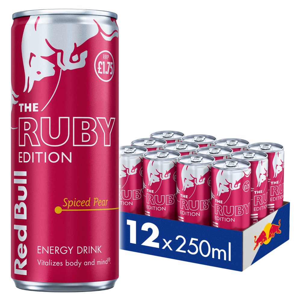 Red Bull Ruby Edition Spiced Pear Energy Drink 250ml 12 Pack   250ml × 12 × 1