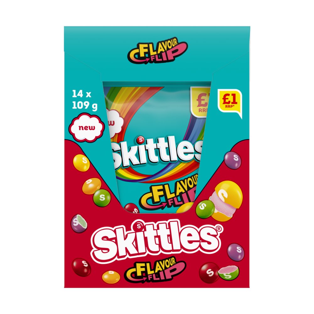Skittles Fruit Flavour Flip Sweets 109g 109g × 14 × 1
