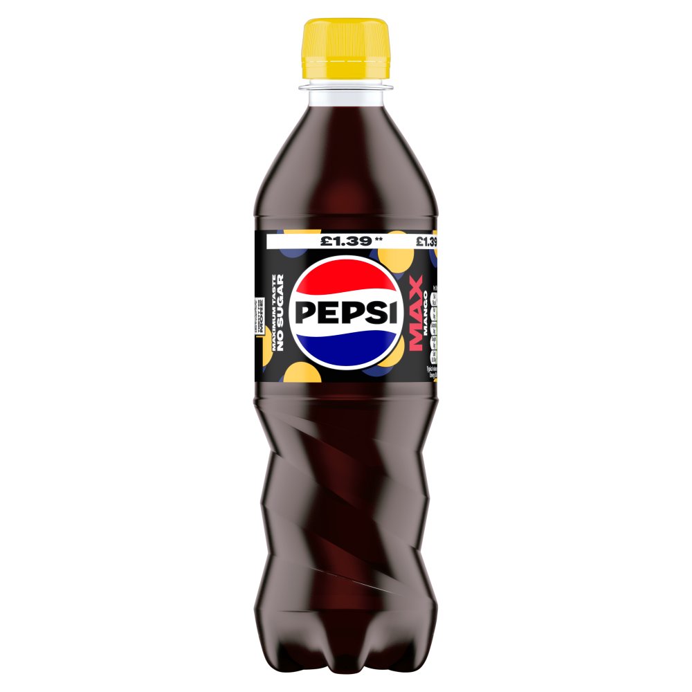 Pepsi Max Mango No Sugar Cola Bottle 500ml 500ml × 12 × 1