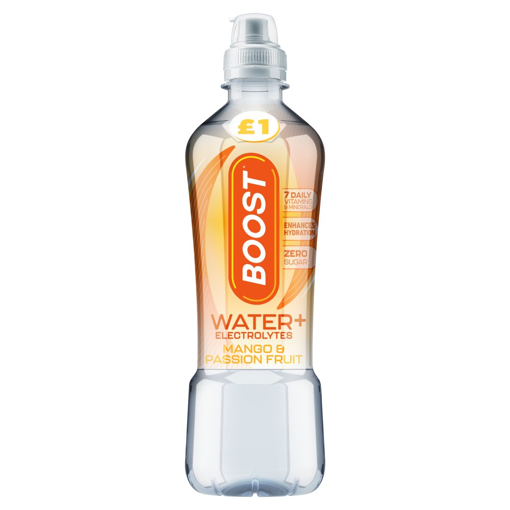 Boost Water+ Electrolytes Mango & Passion Hydration Drink 500ml 500ml × 12 × 1