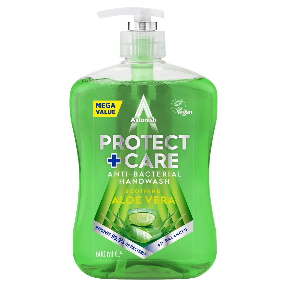 Astonish Protect + Care Anti-Bacterial Handwash Aloe Vera 600ml 600ml × 6 × 1