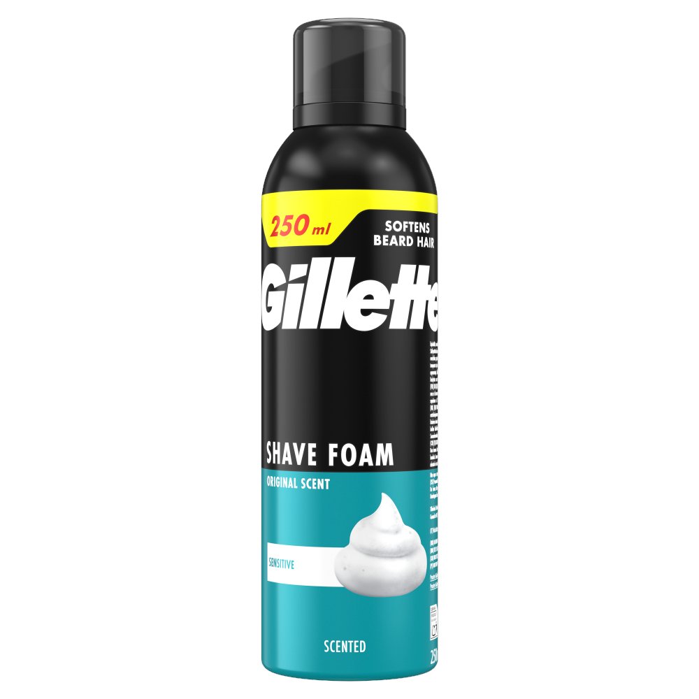 Gillette Classic Sensitive Shave Foam, 250ml 250ml × 6 × 1