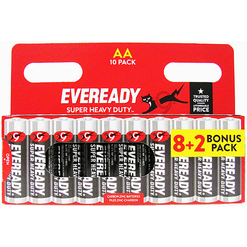 Eveready AA Super Heavy Duty Zinc 10 Pack 10s × 20